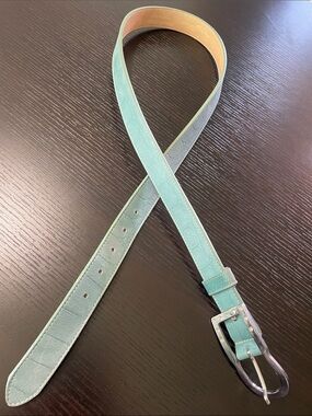 The Tailored Sportsman Mint Green Leather Belt with Silver Buckle